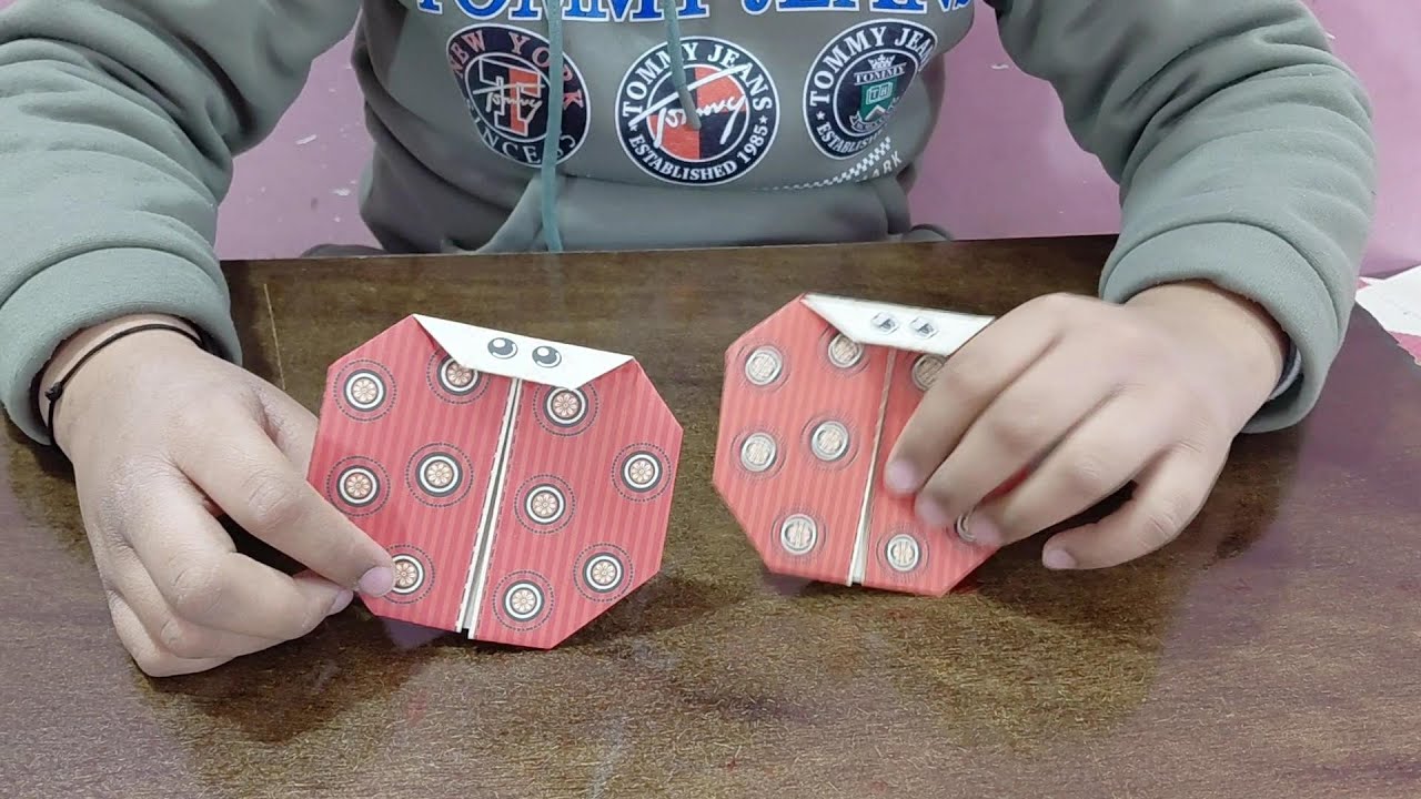 How to make a lady bug 🐞 from origami paper 