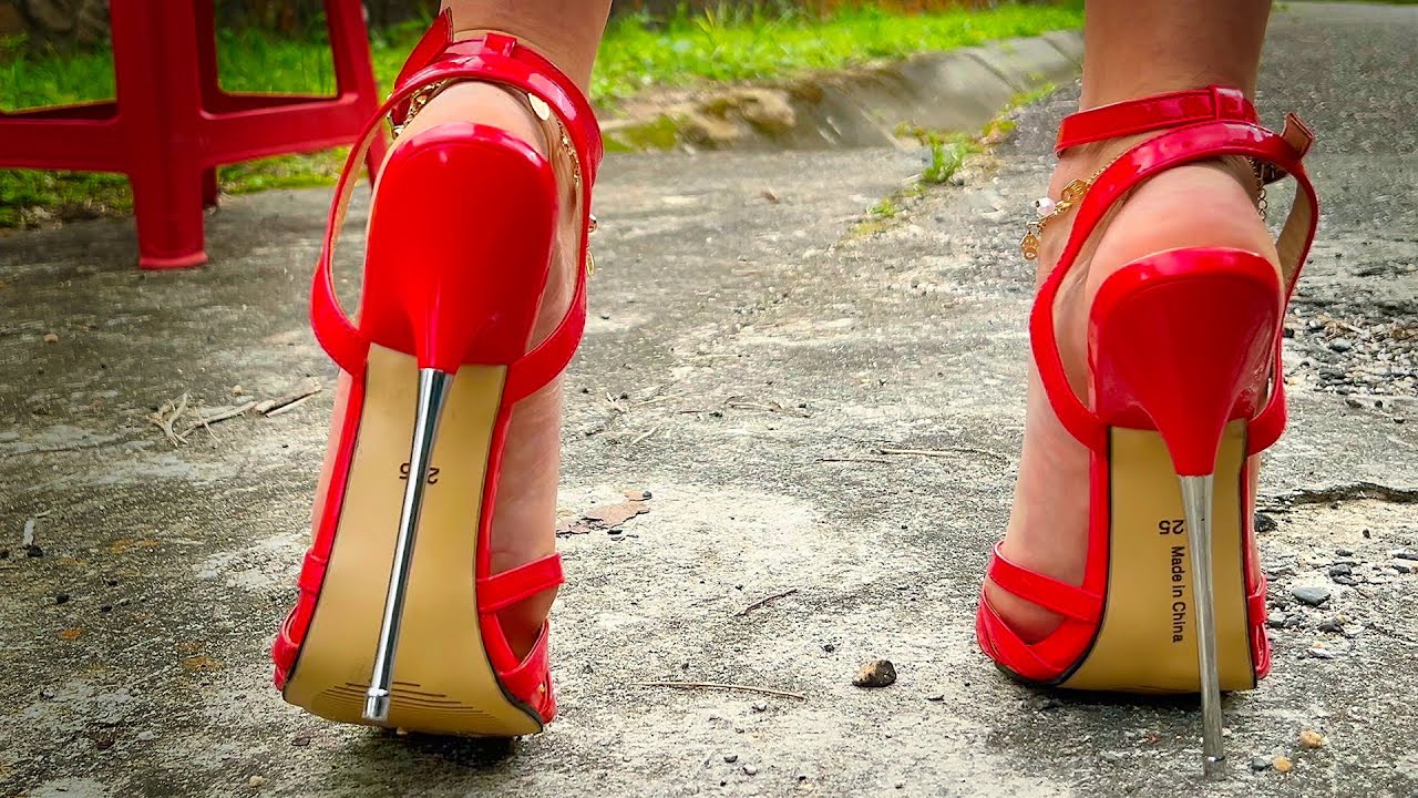 16cm shiny red killer heels sandals #stilettos #highheels #sandals #prettygirl #loveheels