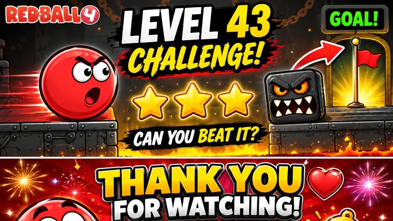 🔴 Red Ball 4 Level 43 Gameplay Walkthrough | Fast & Easy Complete Level 43