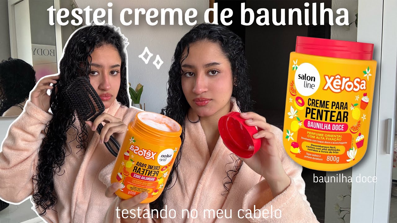 testei o creme de BAUNILHA DOCE da salon line no meu cabelo CACHEADO💗✨