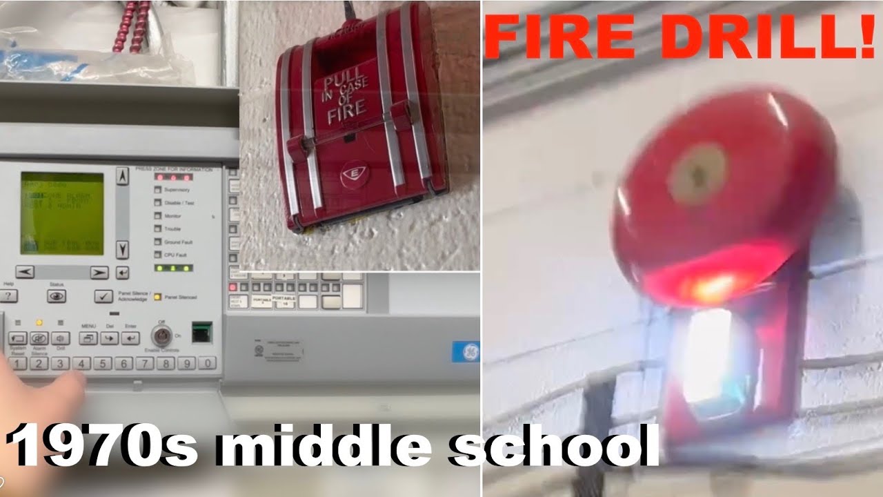 1970s large middle school fire drill EST/Edwards system bells and strobes