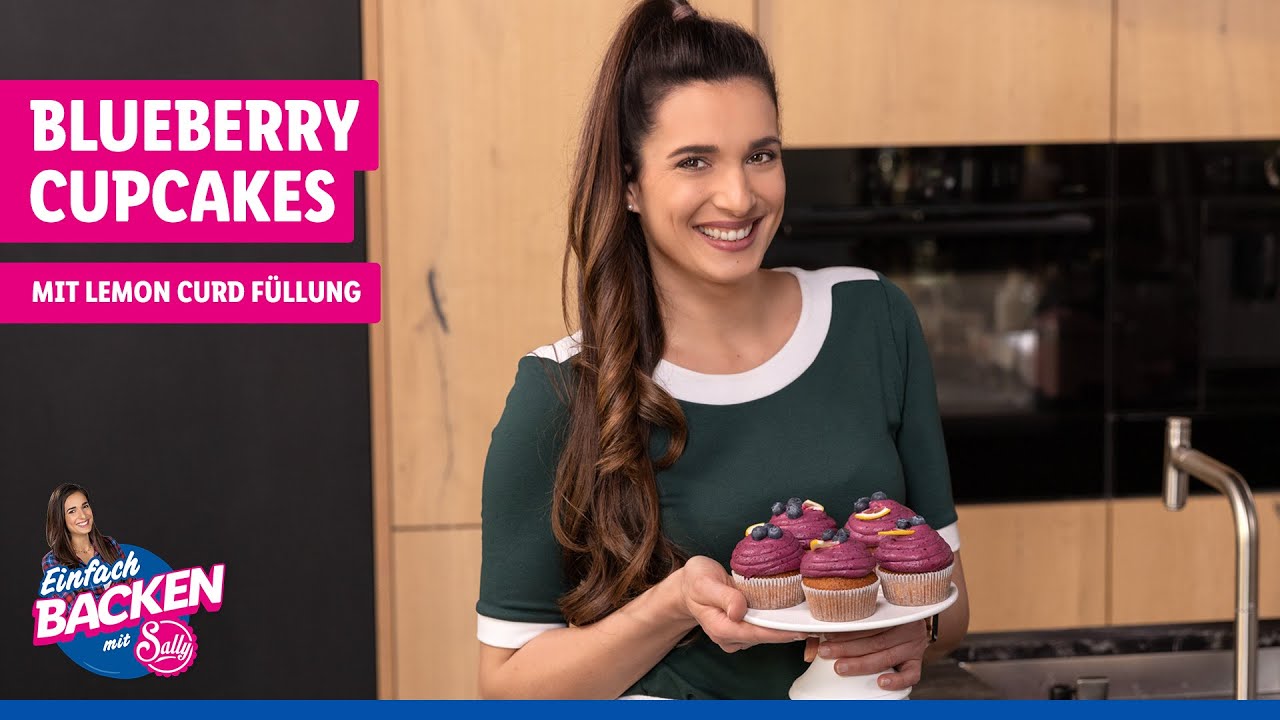 Blaubeer-Cupcakes 🧁 | Mit Lemoncurd Füllung 🍋