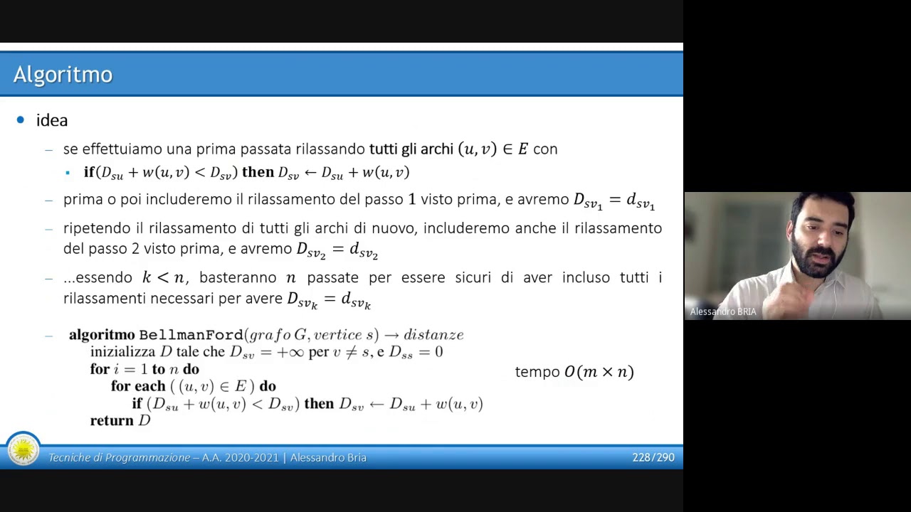 Lezione 41   Cammini minimi a sorgente singola