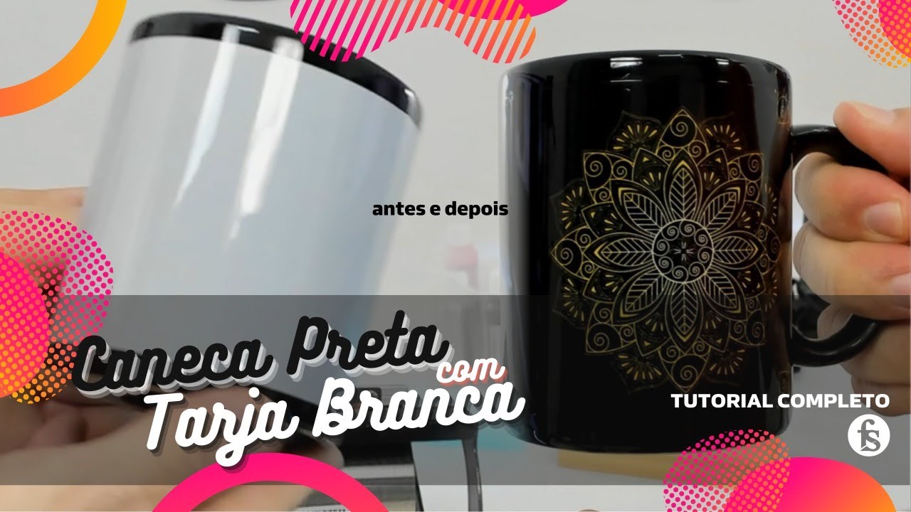 CANECA DE TARJA BRANCA SUBLIMADA - PASSO A PASSO - COMO FAZER - TUTORIAL COMPLETO