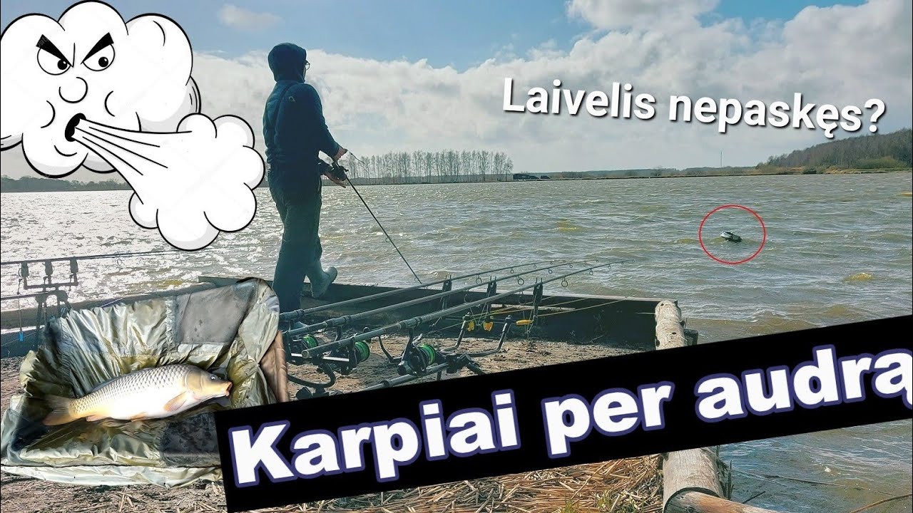 Karpių Žvejyba per Audrą Kintuose (25m/s vėjo gūsiai). Karpininko Dienoraštis #2