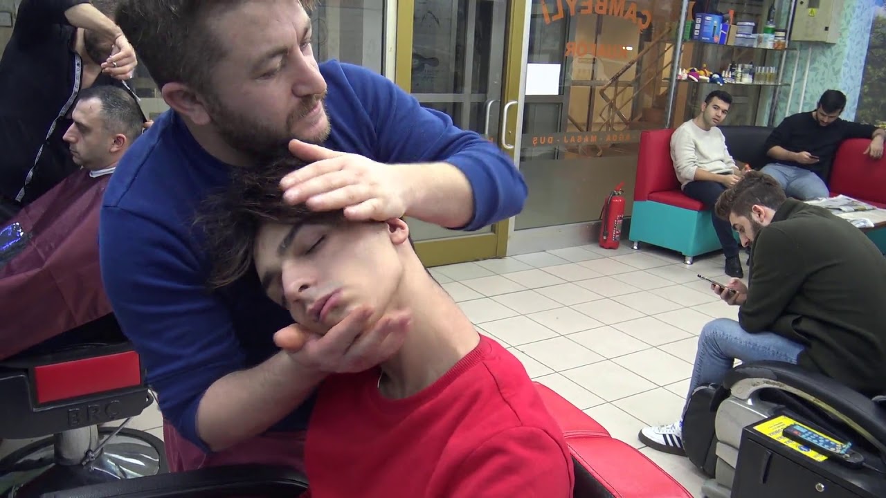 ASMR TURKISH MASSAGE (NECK CRACK - ROLLER MASSAGE )head massage=back massage=face and arm massage 💈