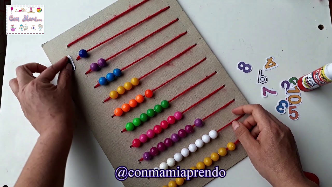 TABLERO PARA CONTEO DEL 0 AL 10 CON MATERIAL CASERO.