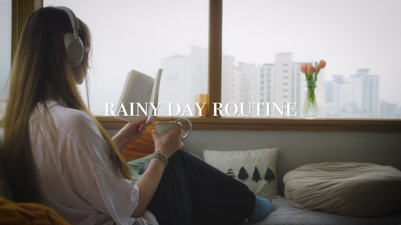 rainy day off routine 🌧️&nbsp;homemade Korean comfort food, slow habits to recharge + cosy hobbies 🎧📖☕