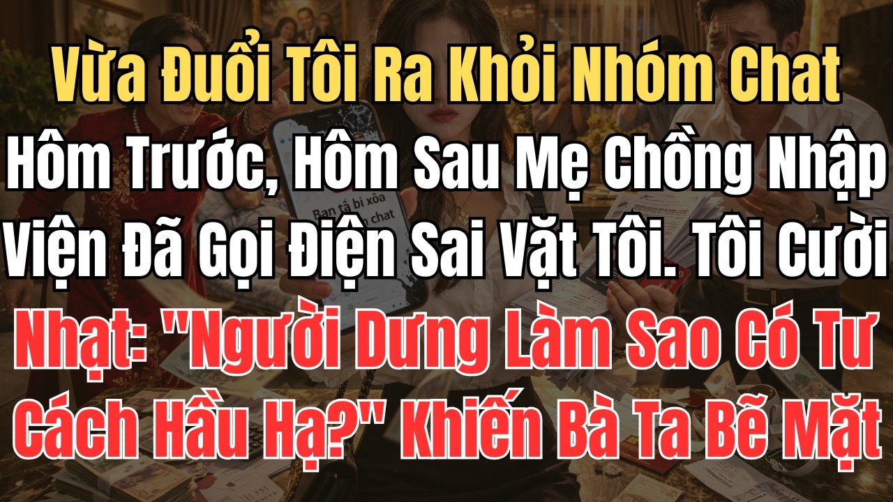 Vừa Đuổi Tôi Ra Khỏi Nhóm Chat Hôm Trước, Hôm Sau Mẹ Chồng Nhập Viện Đã Gọi Điện Sai Vặt Tôi. Tôi...