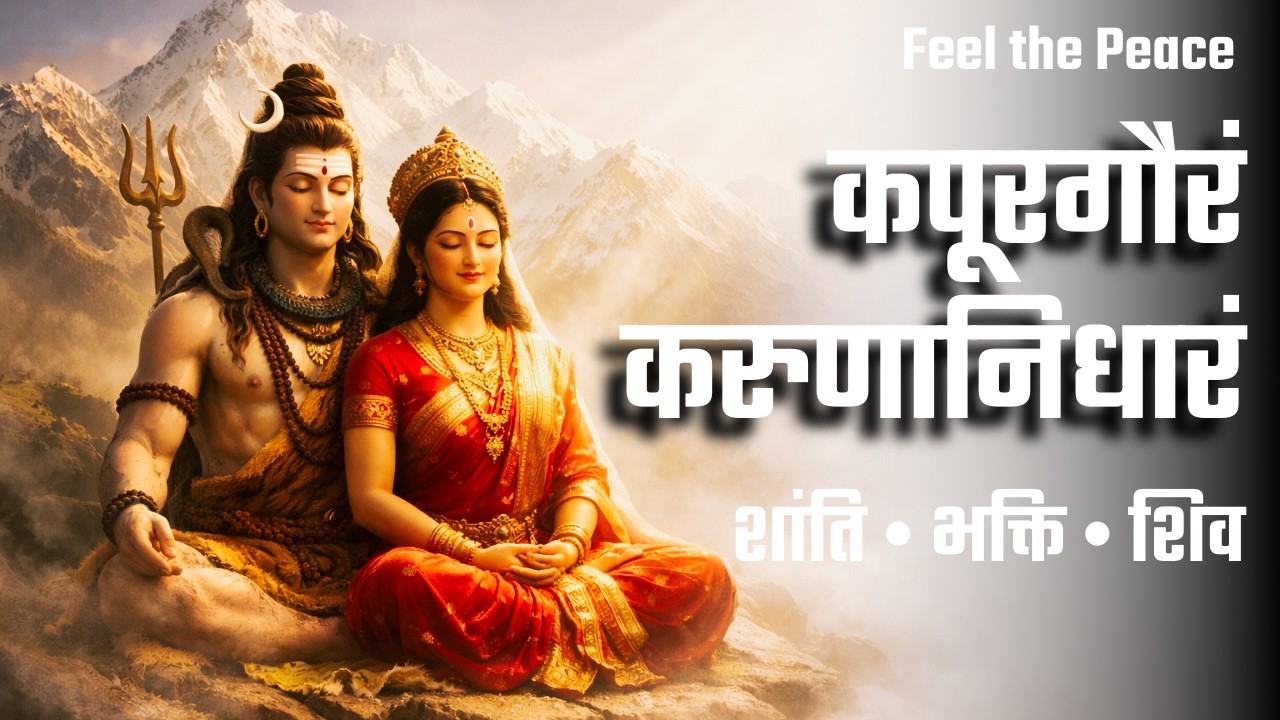 कपूरगौरं करुणानिधारं | A Peaceful Shiva Bhajan | Shiv–Parvati Meditation