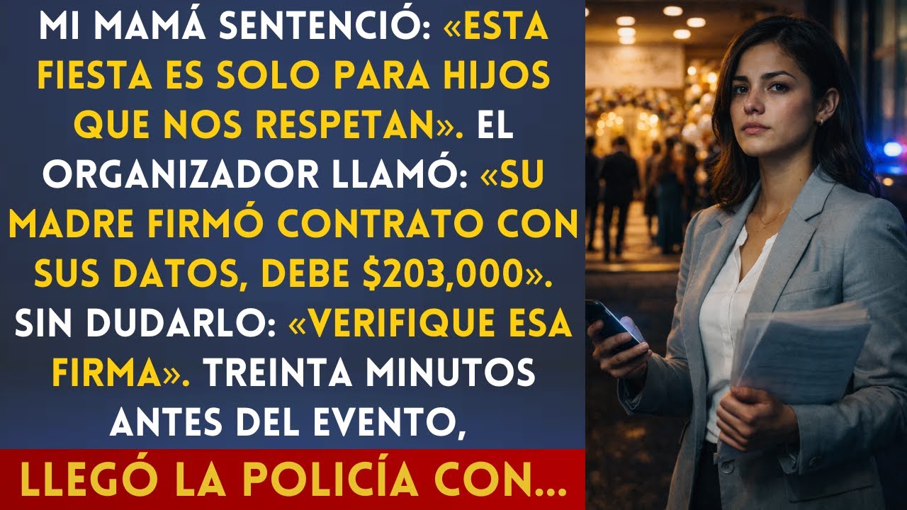 Mi mamá: "Esta fiesta es solo para hijos que nos respetan" El organizador: "Su madre firmó contrato.
