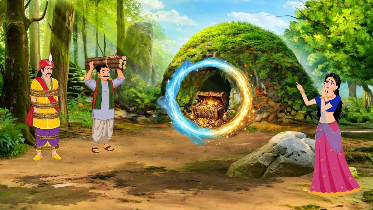 चतुर लकडहारा और शाही खजाना | Moral Stories | Stories in Hindi | cartoon story Hindi|