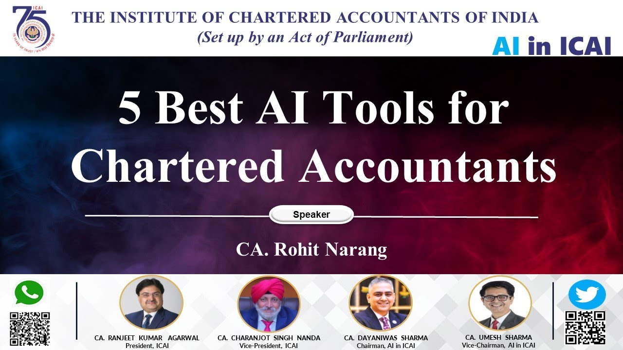 5 Best AI Tools for Chartered Accountants | CA. Rohit Narang | AI in ICAI