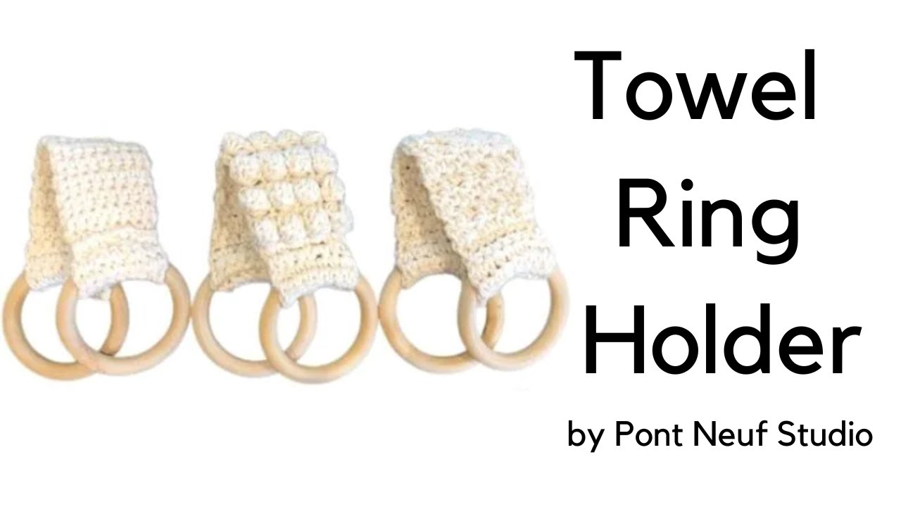 Crochet Towel Ring Holder, Crochet Towel Topper, Crochet Towel Hanger, Bobble Stitch, Spring Crochet