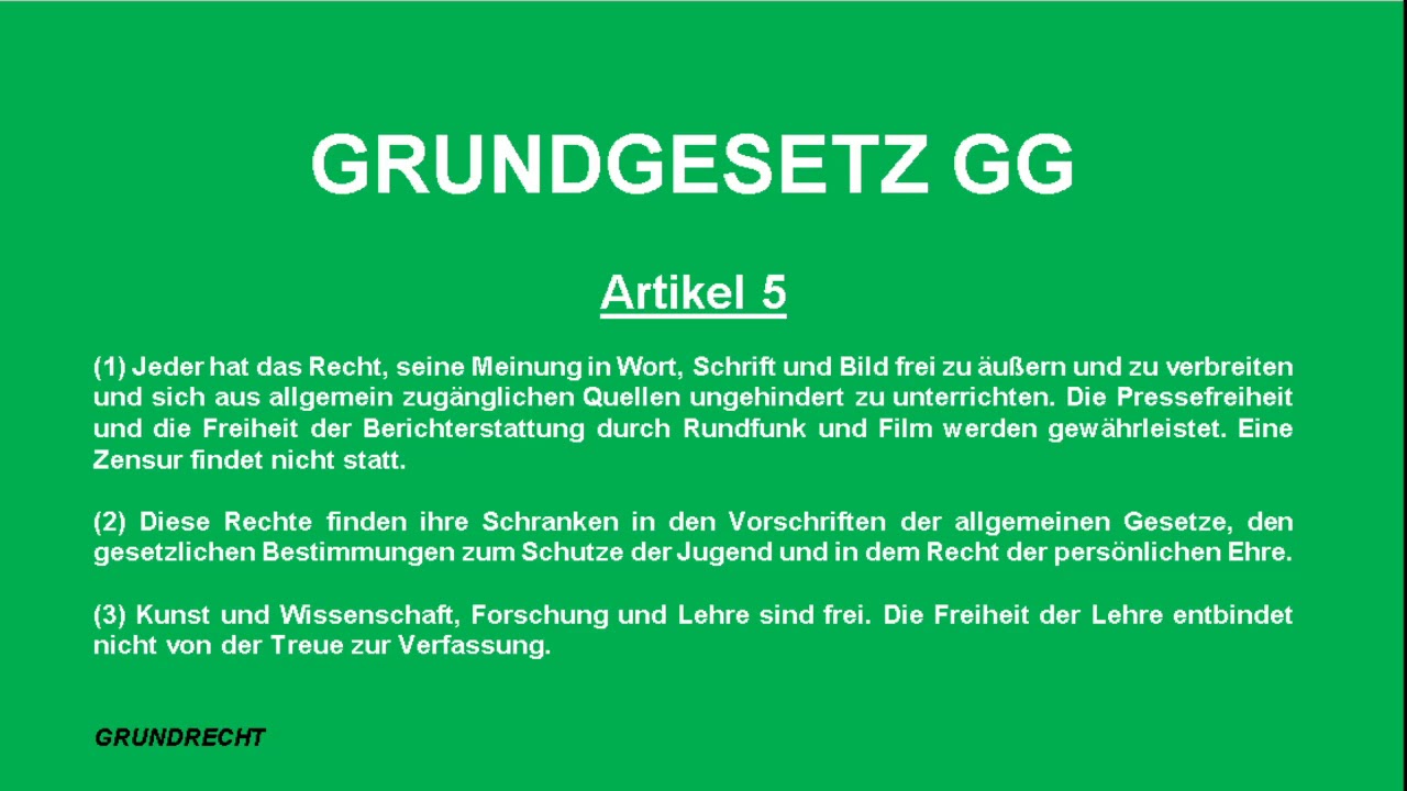 Artikel 5, Grundgesetz GG, Sachkunde 34a
