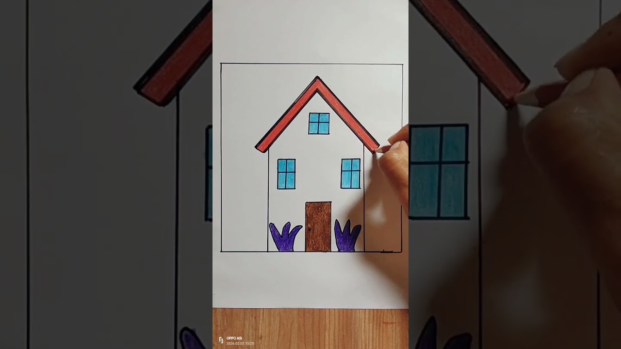 Menggambar rumah yang mudah|| Draw simple 