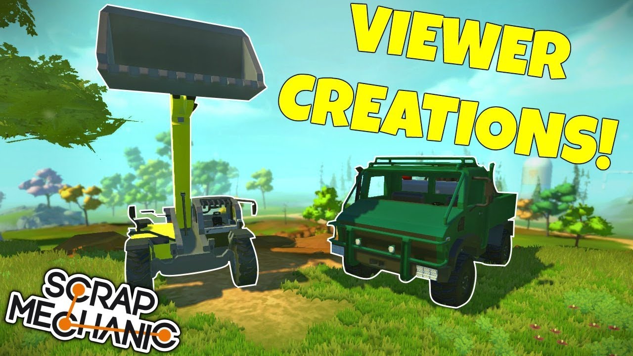 SPINTIRES TRUCK, KRAMER BOOM LIFT , and MORE! - Scrap Mechanic Creations Gameplay (Viewer Creations)