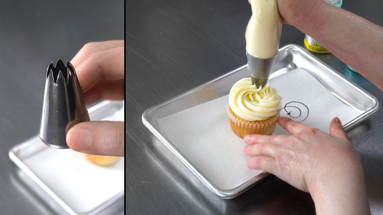 How to use a 827 open star shape piping tips [ Cake Decorating For Beginners ]