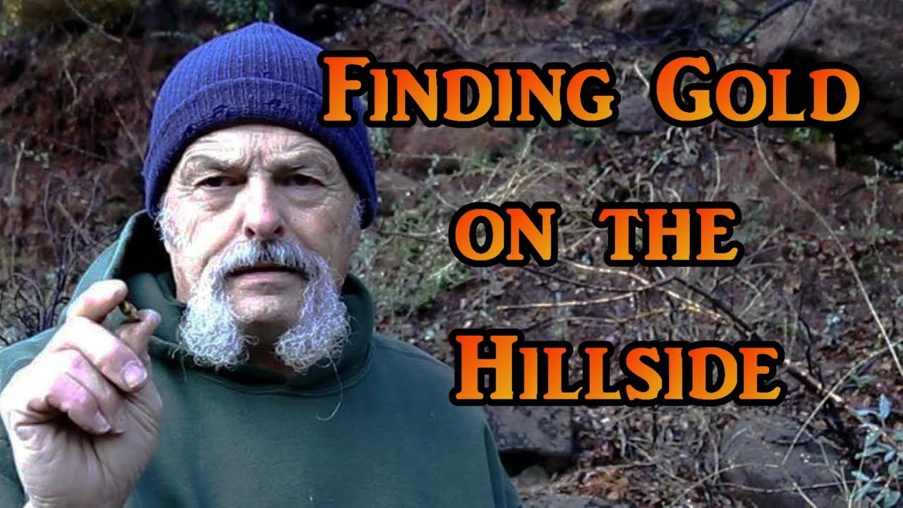 Detecting ancient gravel on the hillside is a great way to find gold in the winter months.