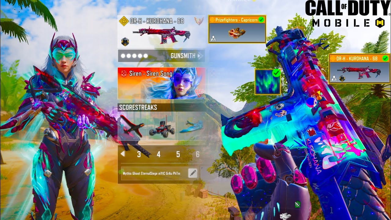 FREE Legendary DRH KUROHANA 68 looks amazing with Dream Aurora Camo to drop CODM SND, TDM & HP Clips
