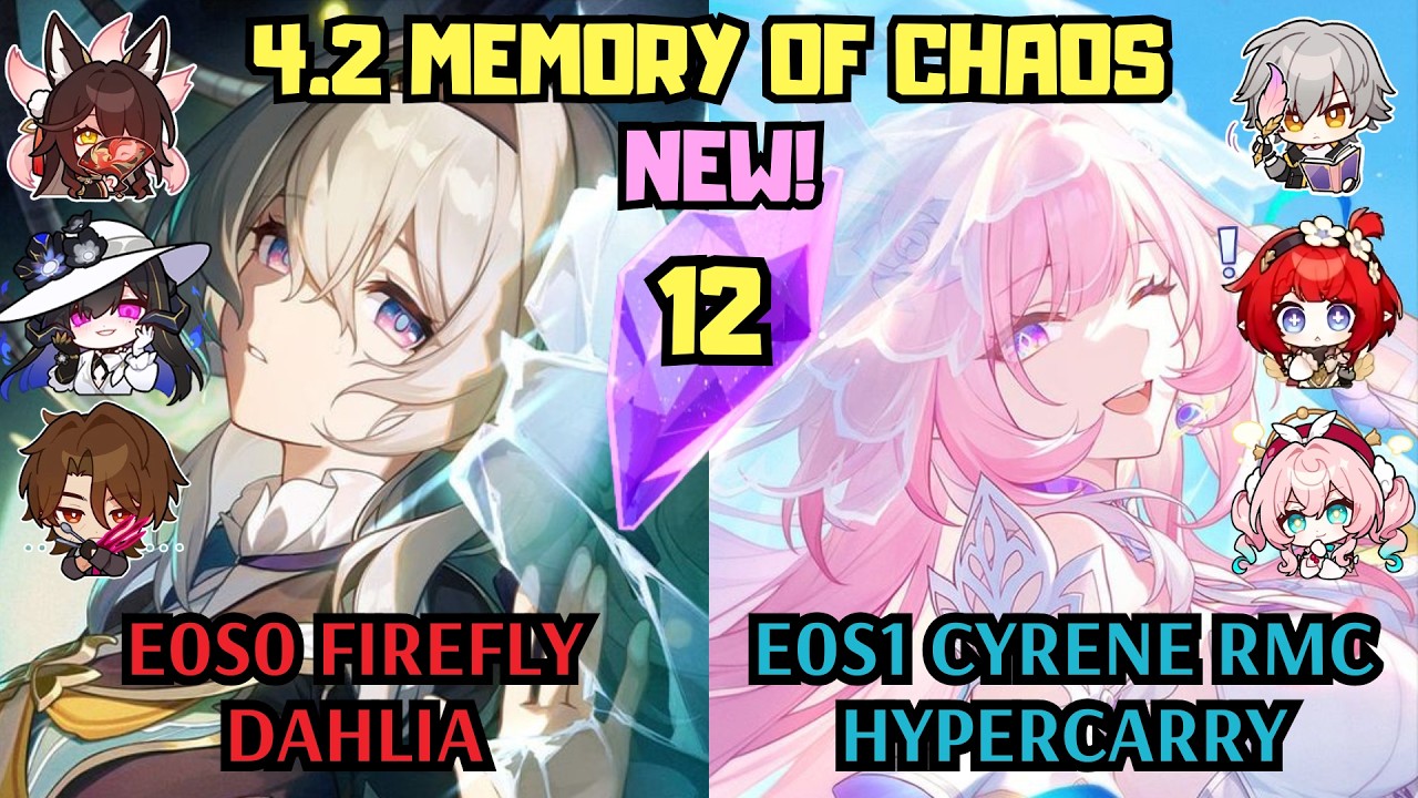 E0 Firefly Dahlia & E0 Cyrene RMC Hypercarry | 4.2 NEW Memory of Chaos 12 | Honkai Star Rail