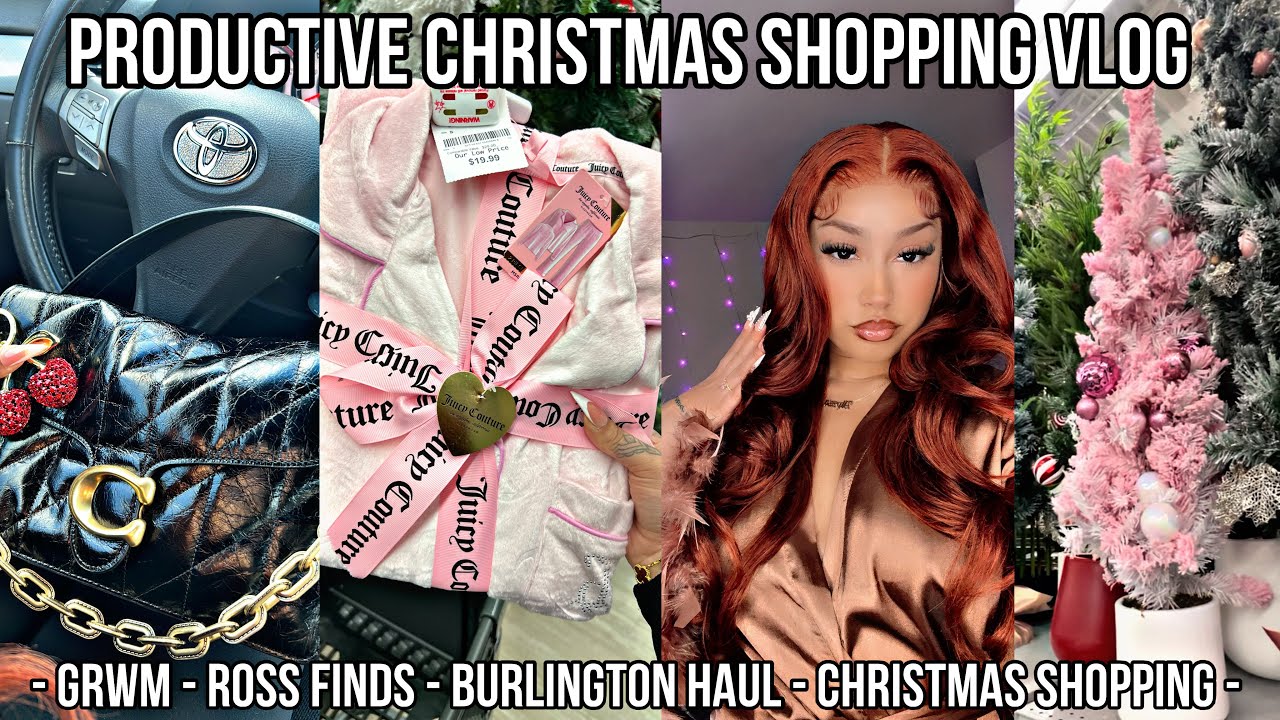 PRODUCTIVE CHRISTMAS SHOPPING HAUL *grwm, Ross finds, Burlington haul, Christmas shopping*