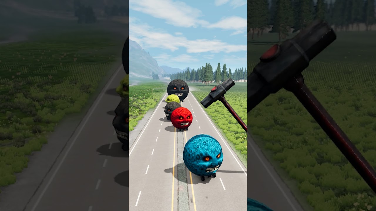 Big and Small Moon | Transportation with Truck - Pothole vs Car #000 | BeamNG.Drive Gameplay