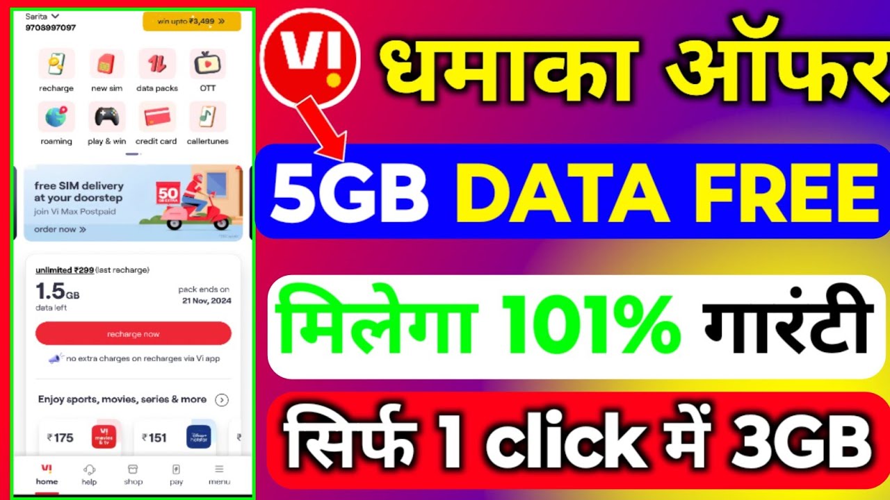 Vi Sim Me Free 5GB Data Code 2024 |Vi Free 5GB data kaise Lon | Vi Me Data Loan Kaise Le Vi 5GB Data