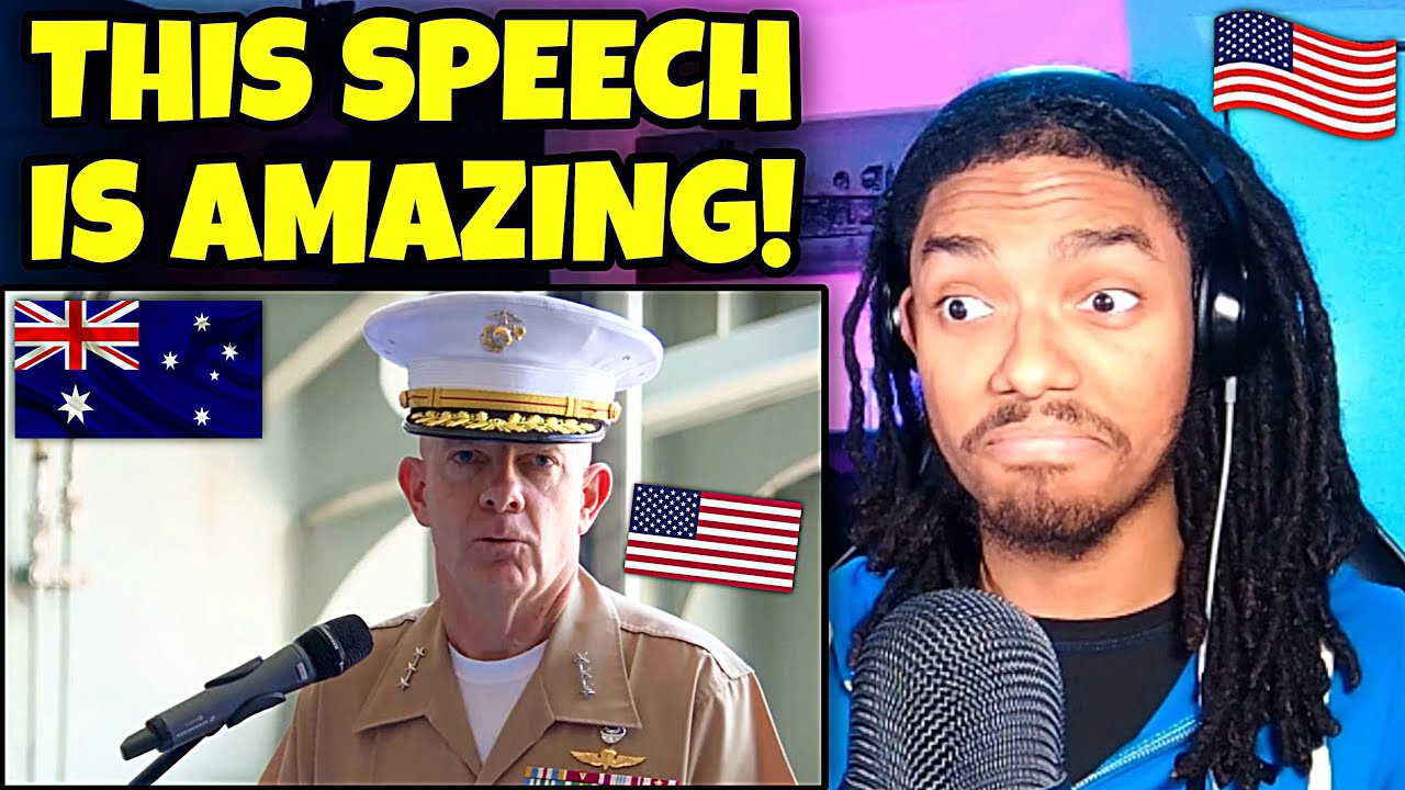 AMERICAN REACTS to US Marine Corps General delivers speech honouring ADF personnel