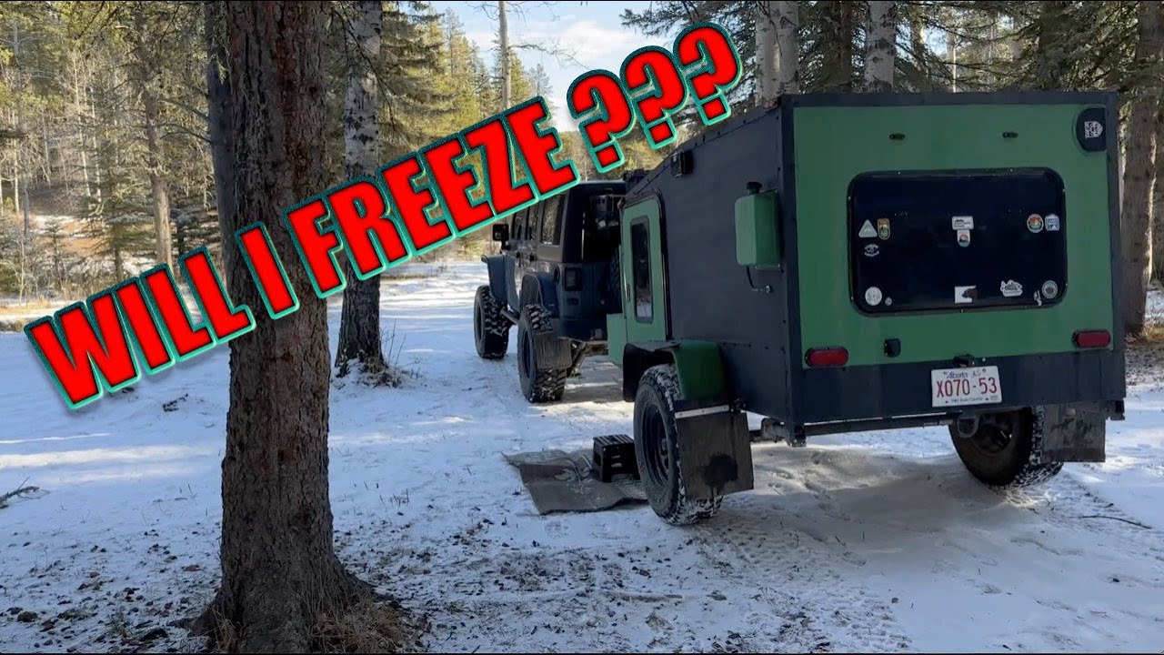 FIRST WINTER CAMP WITH OVERLAND TRAILER
