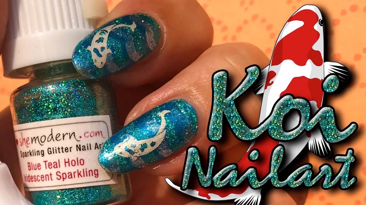 🐟KOI Nailart with SHE MODERN Glitters, Stickers & Stencils🐟