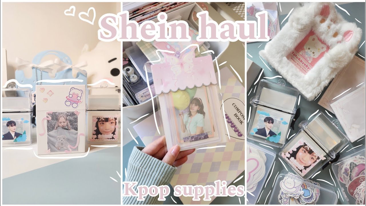 Shein Kpop supply haul & unboxing ☁️💗 | binders , stickers , storage | id codes