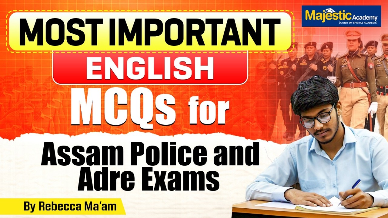 Assam Police & ADRE 3.0 | Most Important English MCQs | Majestic Academy