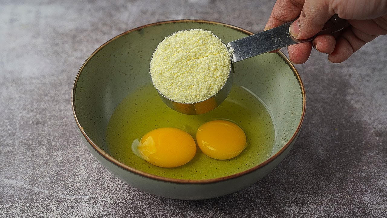 I Added Milk Powder With Eggs And The Result is Delicious!!