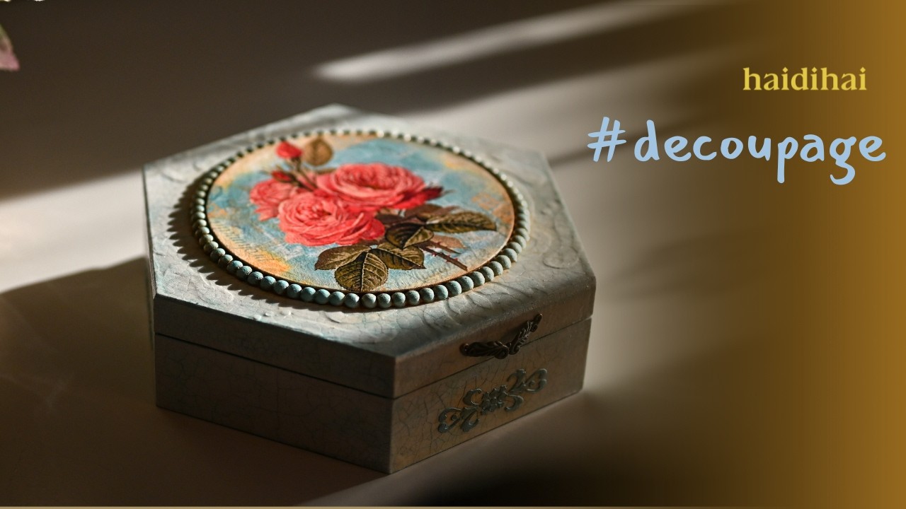 DIY Decoupage Wooden Box with Rice Paper | Vintage Craft Tutorial