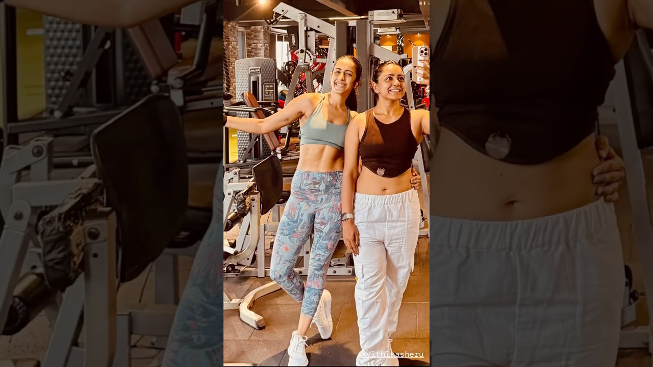 Niharika konidela and Vithika sheru working out in Gym #niharikakonidela #vithikasheru #ytshorts
