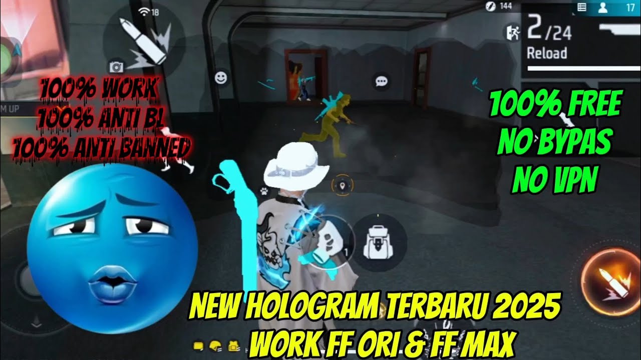 NEW UPDATE OB51 HOLOGRAM SENJATA BLUE TERBARU WORK DI FF BIASA DAN FF MAX WORK ALL DEVICE 100%