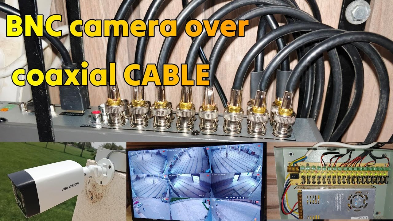 How to Install BNC CCTV Camera System Outdoors | #hikvision & #dahua  Setup with Coaxial Cable 🔧🎥