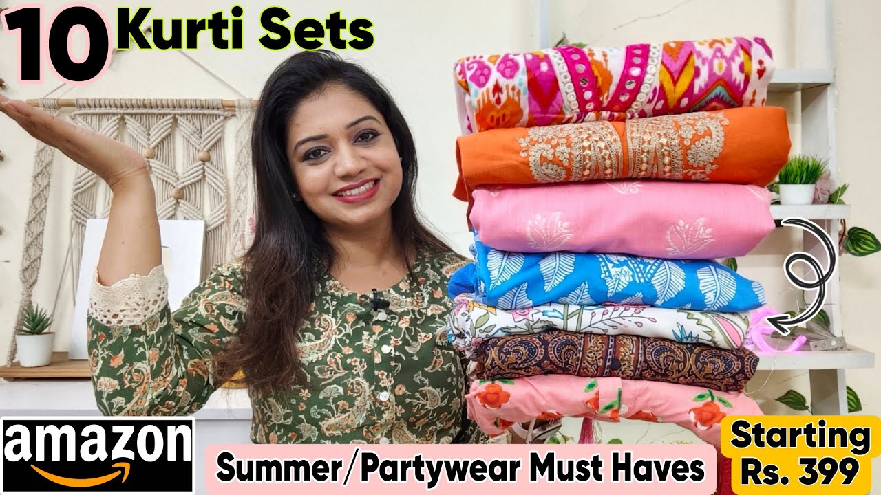 Huge 10 Amazon Summer Kurti/ Kurta Set Haul| New Cotton,Partywear,Co-ord Set Collection| Amazon Haul