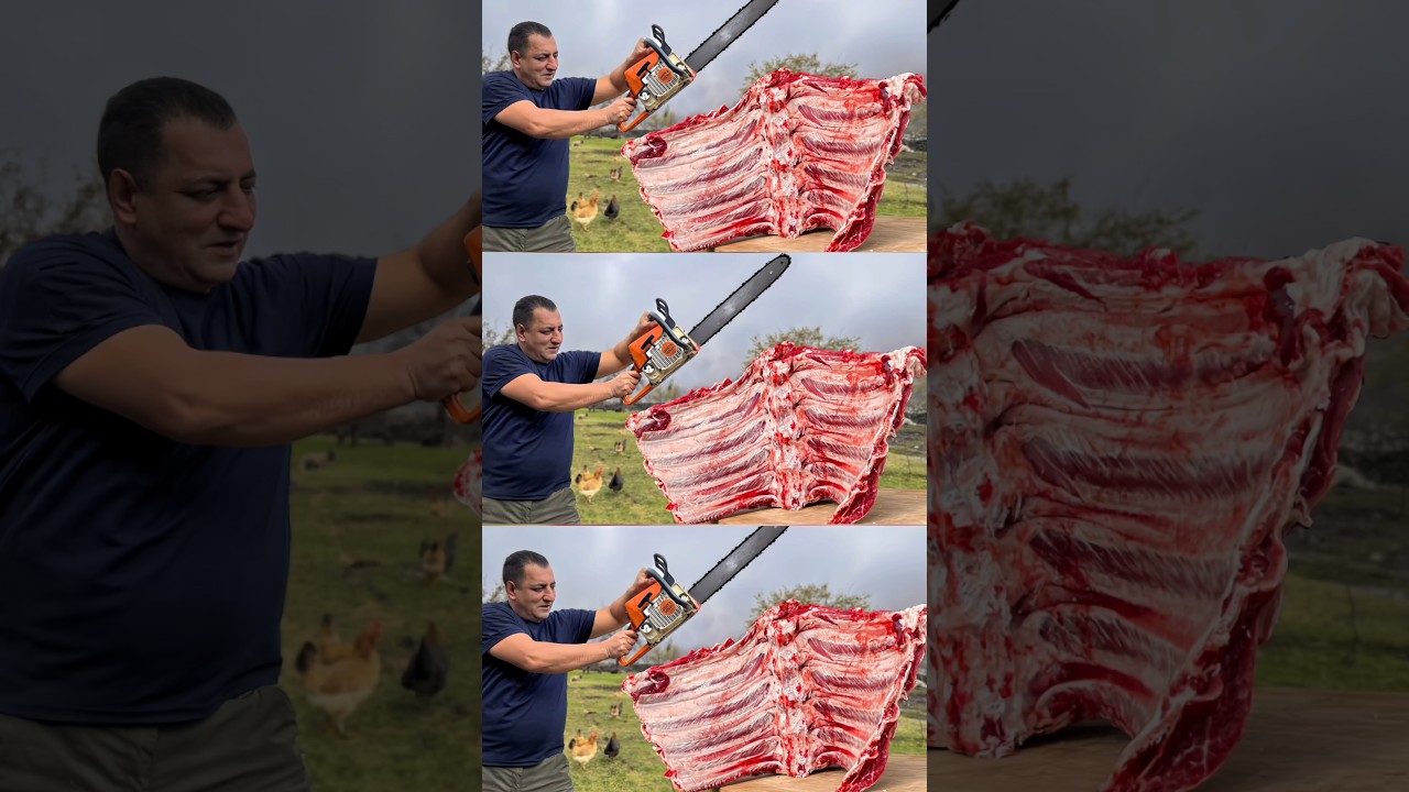 Huge Beef Ribs Cooked in the Oven! A Must-Try Village Dish #shorts #short #beef #entrecote #village