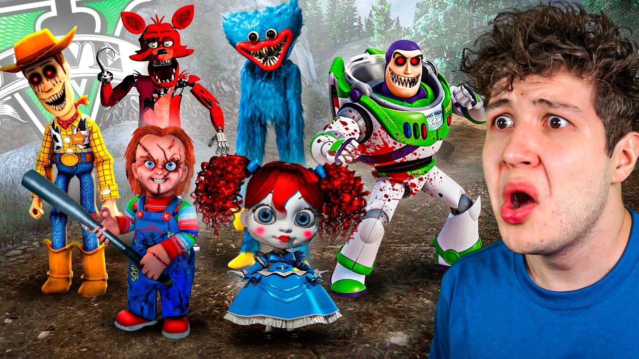 Me ENFRENTO a TODOS los MU&Ntilde;ECOS MALDITOS de GTA 5! 👻🔪 (Pel&iacute;cula)