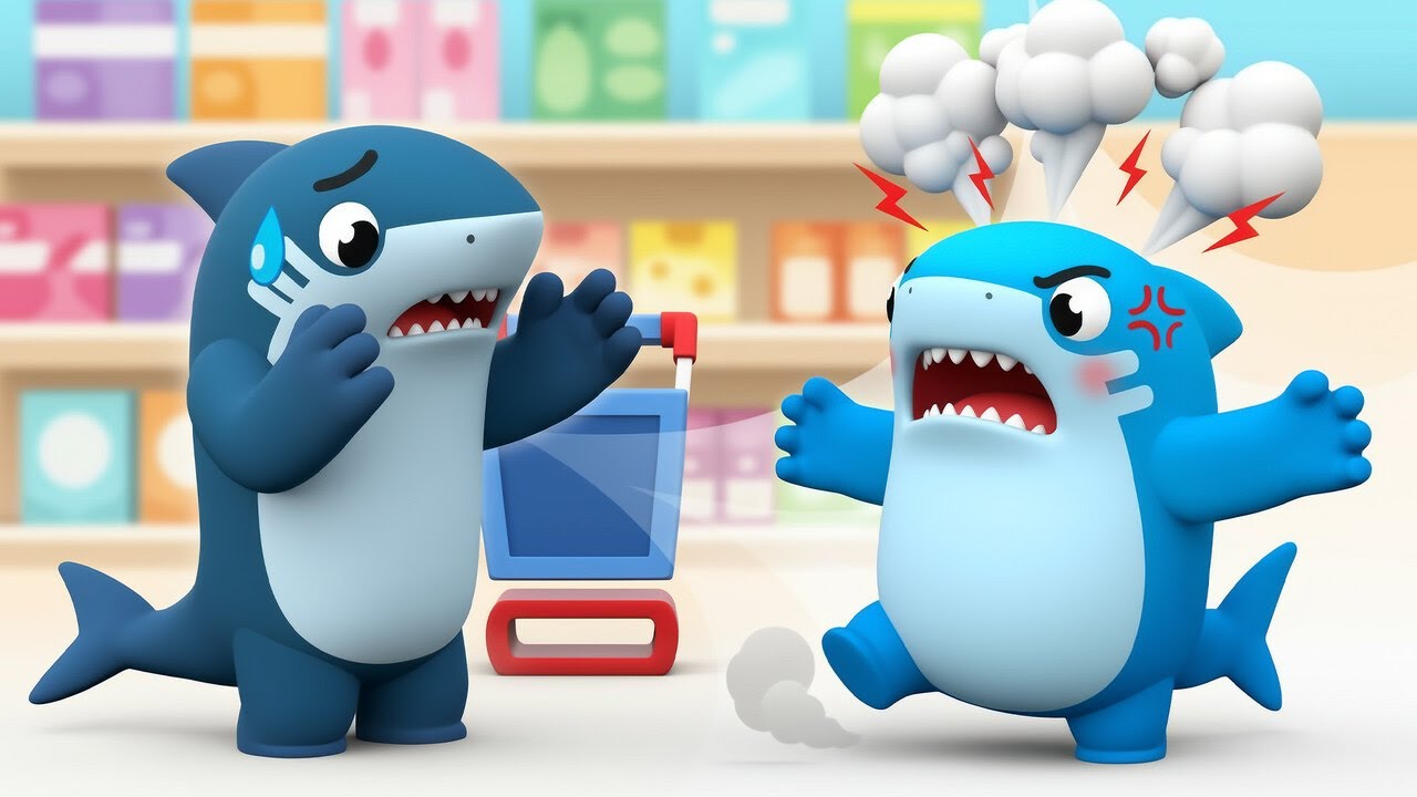 ¡BABY SHARK se enoja con papá y canta una CANCIÓN DEL ENOJO! | Los niños aprenden buenos modales