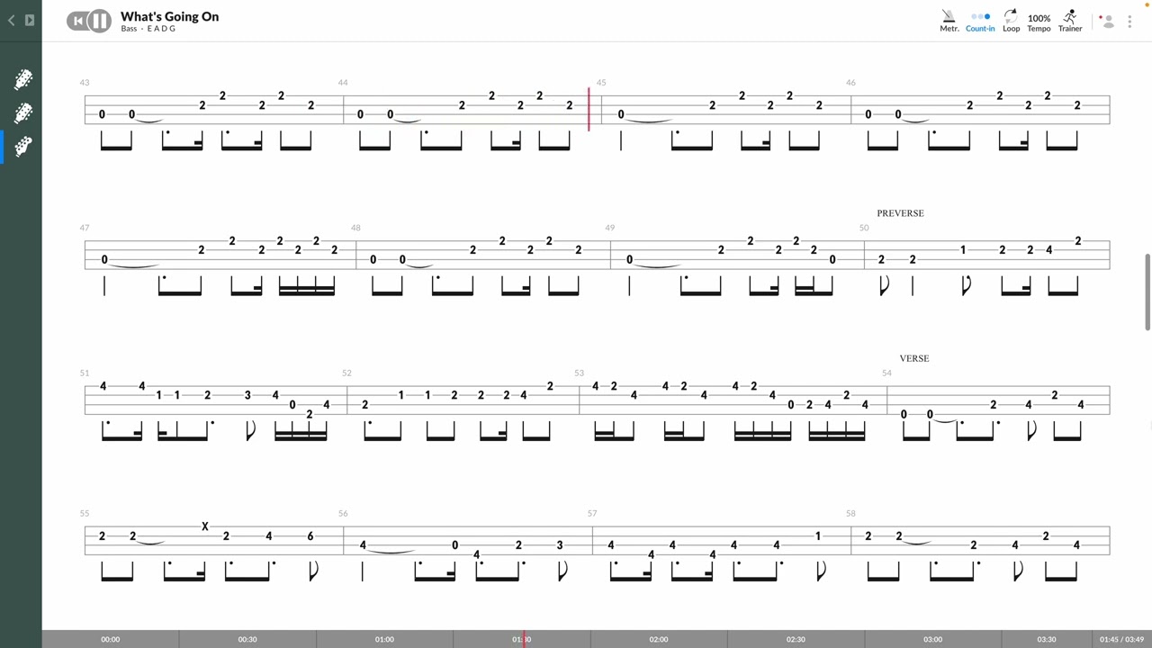 Marvin Gaye - What's Going On (BASS TAB PLAY ALONG)
