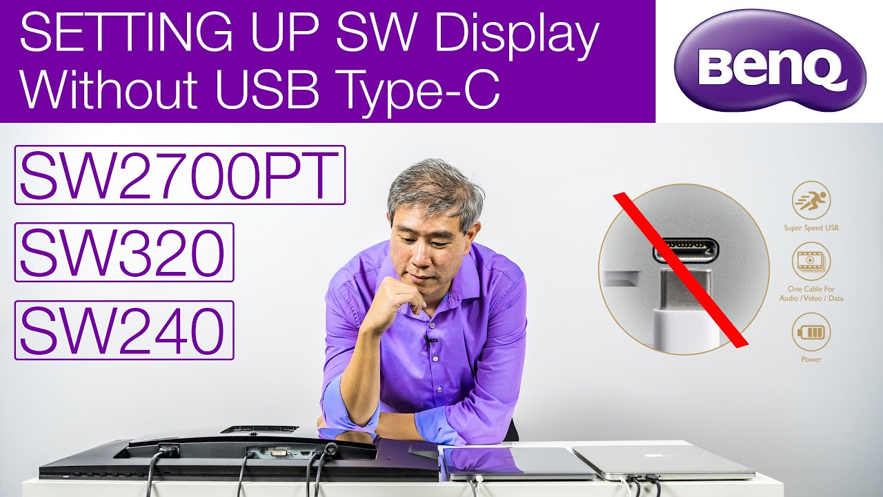 Настройка и подключение BenQ SW без USB Type-C: какие кабели использовать с SW2700PT, SW320, SW240