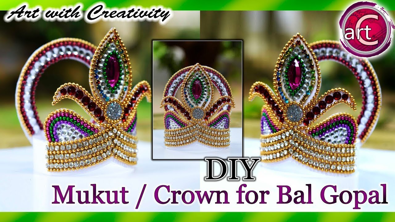 DIY : Mukut / Crown For Bal Gopal | Kundan mukut | Janmasthami | Art with Creativity 252