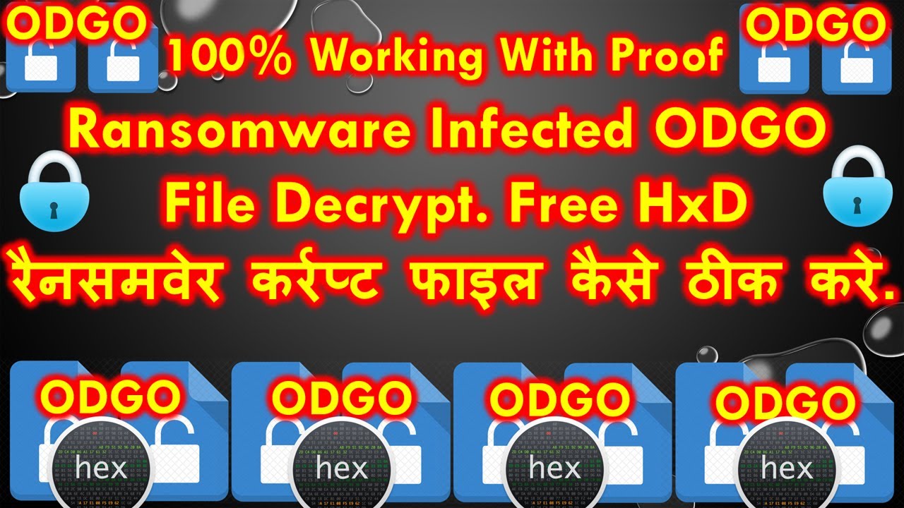 100% Working With Proof 2021. Ransomware Infected ODGO File Decrypt. Free HxD. From Shreyas Solution