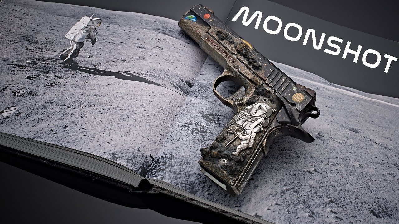 The Moonshot 1911.  A pistol encrusted with pieces of the moon.