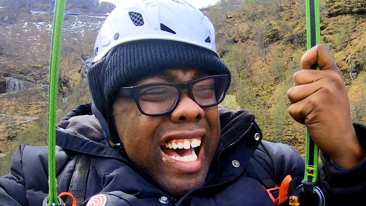 My First ZIPLINE in NORWAY! (Black Nerd)