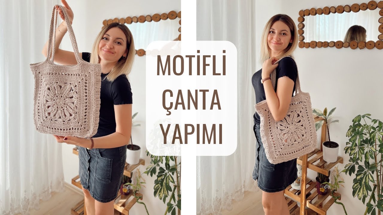 İKİ MOTİF ÖR ÇANTA OLSUN 🙋‍♀️ MOTİFLİ ÇANTA YAPIMI #crochetbag