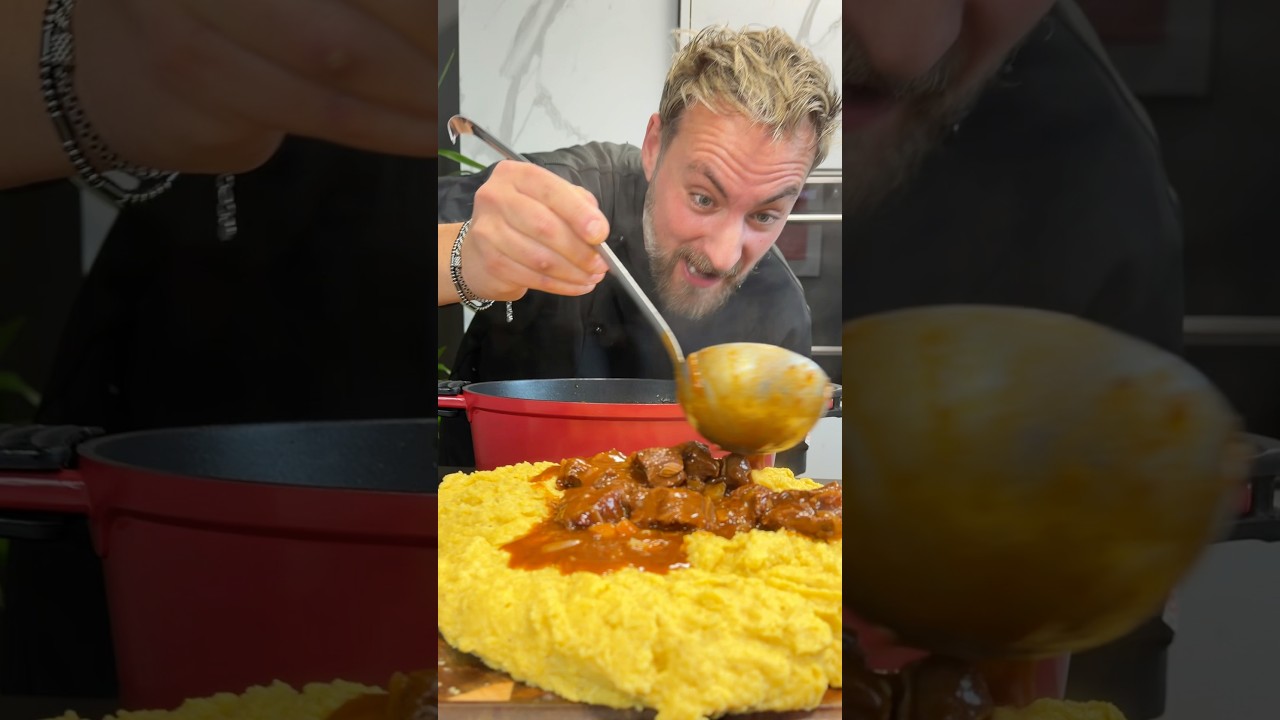 Polenta e sugo di stracotto ATOMICO!! Questa &eacute; un super ricetta da fare !!!🤤🤤🤤